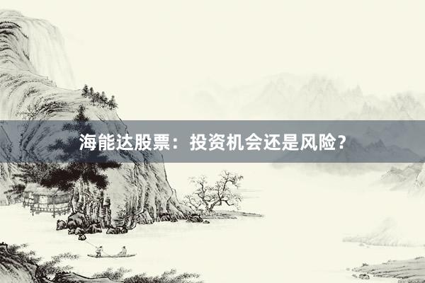海能达股票：投资机会还是风险？