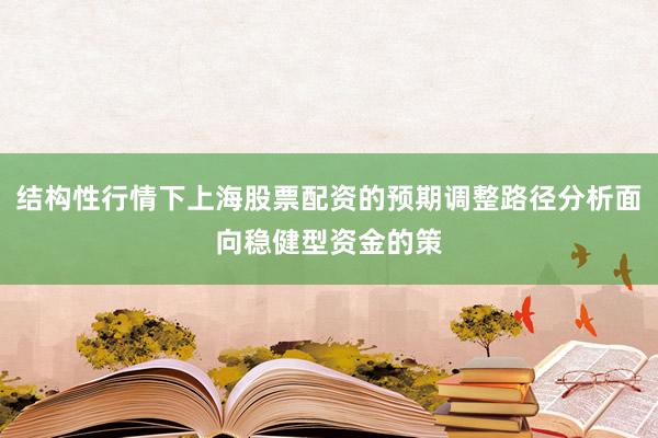 结构性行情下上海股票配资的预期调整路径分析面向稳健型资金的策