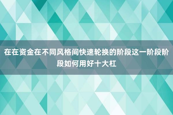在在资金在不同风格间快速轮换的阶段这一阶段阶段如何用好十大杠