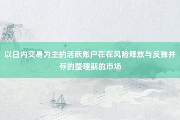 以日内交易为主的活跃账户在在风险释放与反弹并存的整理期的市场