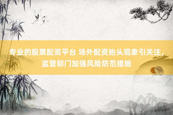 专业的股票配资平台 场外配资抬头现象引关注，监管部门加强风险防范措施